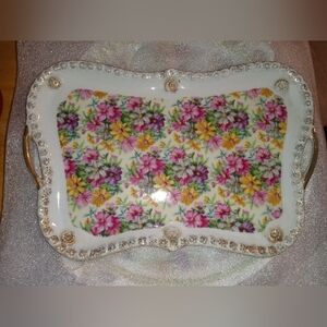 8" Formalities Vntg 1940 China Dish  Chinz Roses Romatic Plate